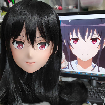 (GLA016)Customize Character'! Female/Girl Resin Full/Half Head With Lock Anime Cosplay Japanese Animego Kigurumi Mask